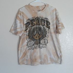 Womens distressed tie dyed Peace tshirt